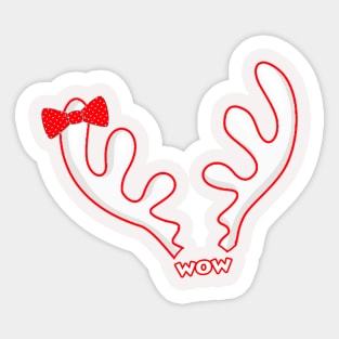 wow horns butterfly Sticker